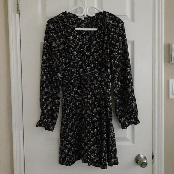 Equipment Femme Women's Size 2 Alexandria Black White Stars Silk Mini Dress - Picture 3 of 13